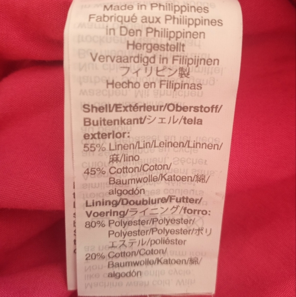 J Crew Linen Cotton Scallop Hem Hot Pink Paperbag Waist Lined Casual Boho Skirt - Picture 6 of 6